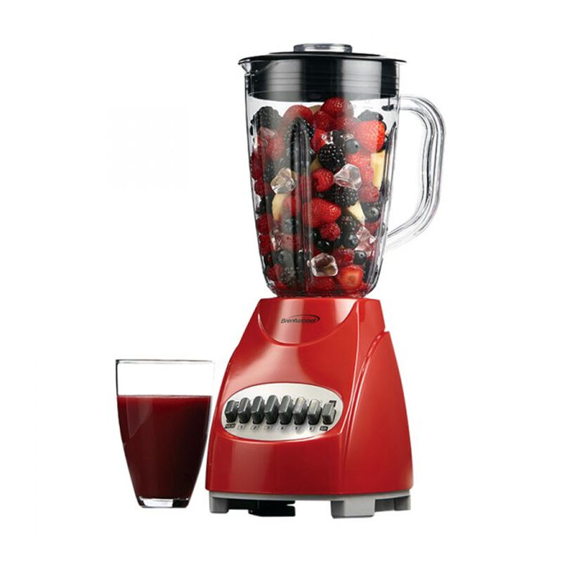 Brentwood 12 Speed Blender with Plastic Jar in Red