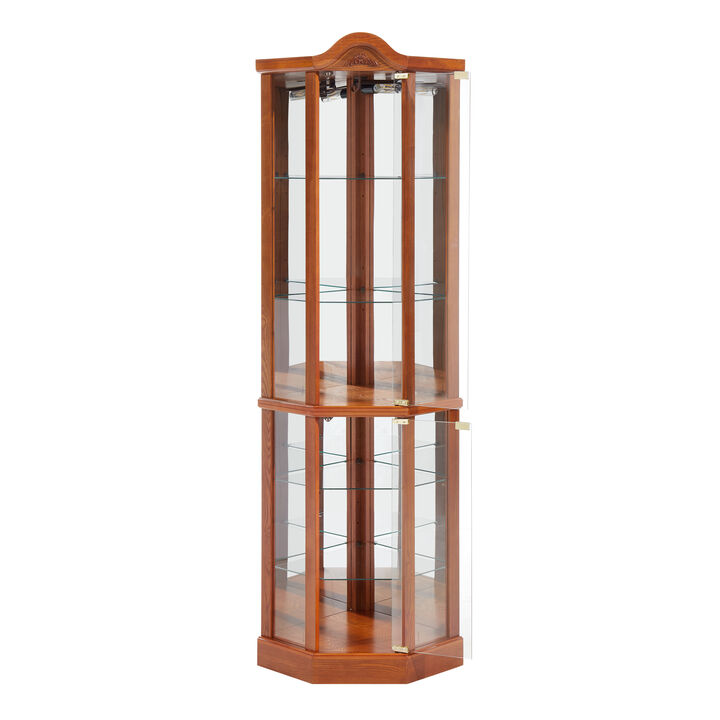 Krusko Lighted Glass Curio Cabinet