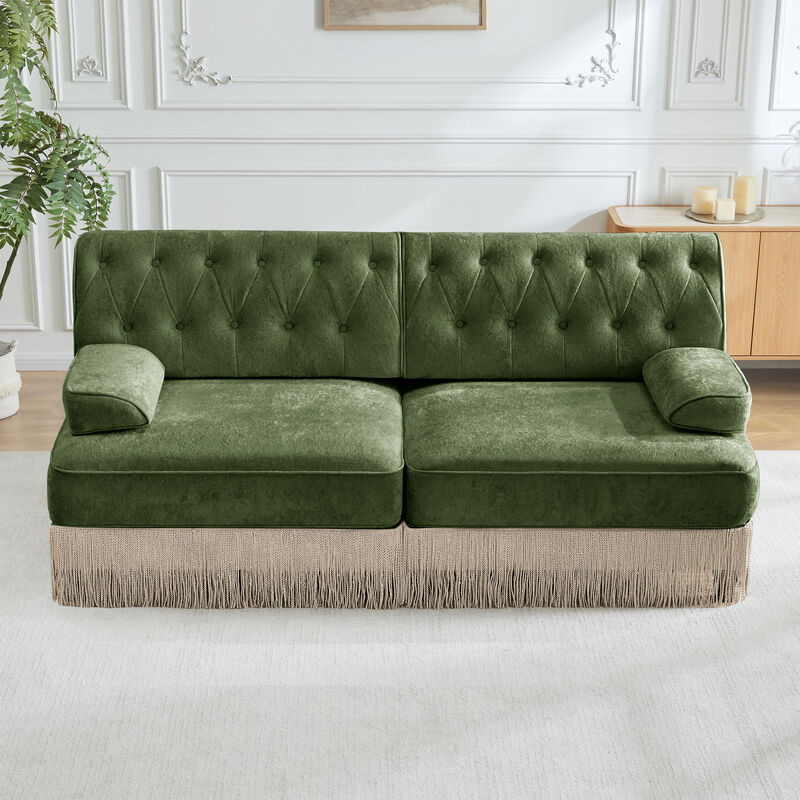 TATEUS Velvet Fabric Sofa image number 2