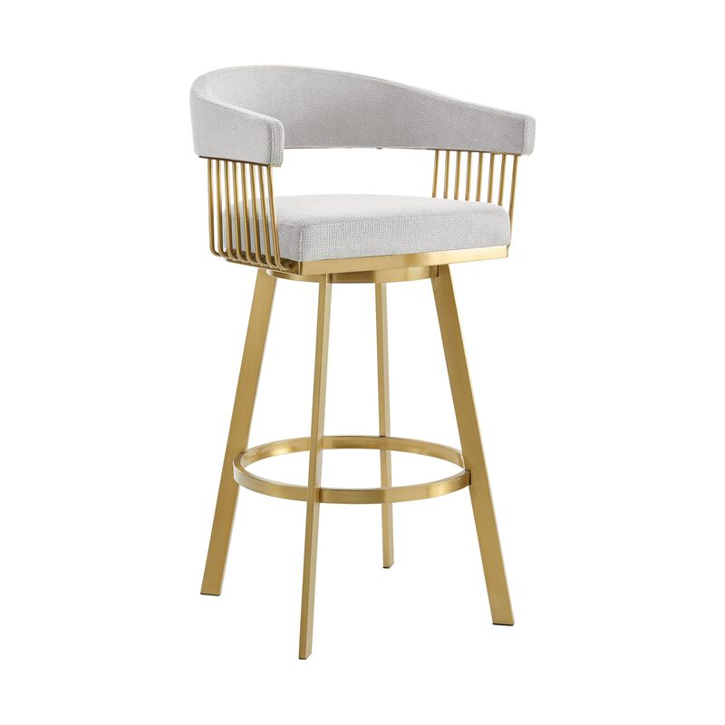 Chelsea Swivel Upholstered Counter or Bar Stool with Metal Base