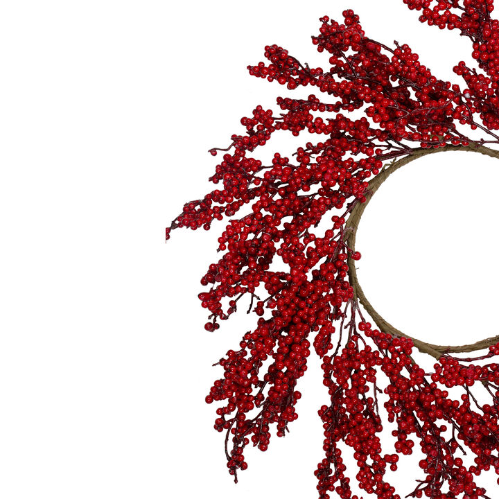 28" Red Berries Artificial Christmas Wreath - Unlit