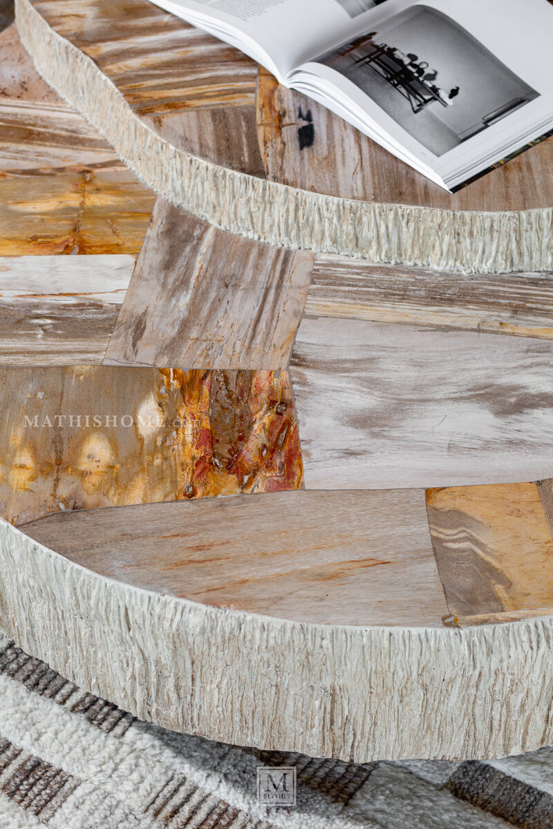 Val Verde Petrified Wood Stacked Cocktail Table image number 4