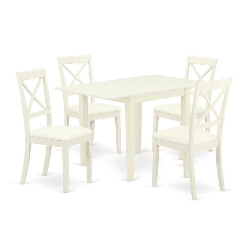 East West Furniture Dining Room Set Linen White