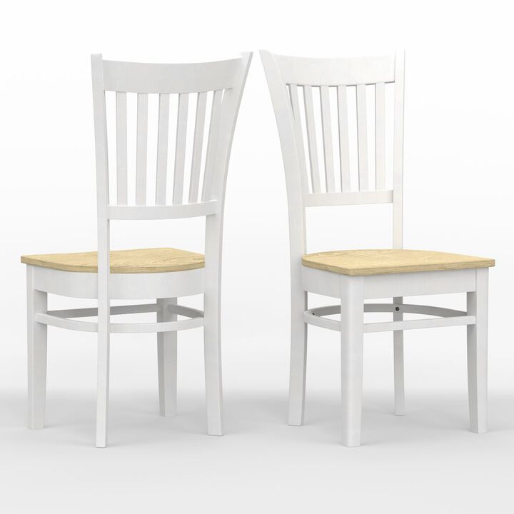Rize Home Spindle Bck Dining Chairs (2) White Natural