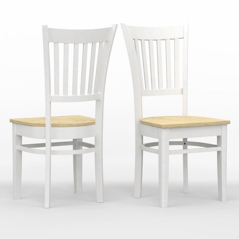 Rize Home Spindle Bck Dining Chairs (2) White Natural image number 0