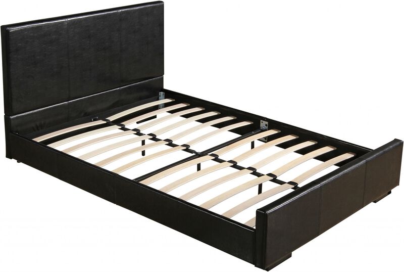 Durable Faux Leather Upholstered Bed &ndash; Solid and Manufactured Wood Construction image number 2