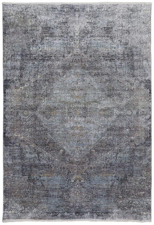 HomeRoots Abstract Power Loom Worn Faded Area Rug