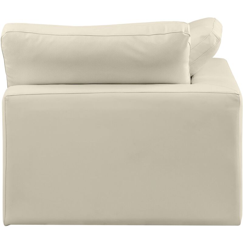 Meridian Furniture Comfy Cream Vegan Leather Modular Corner Chair