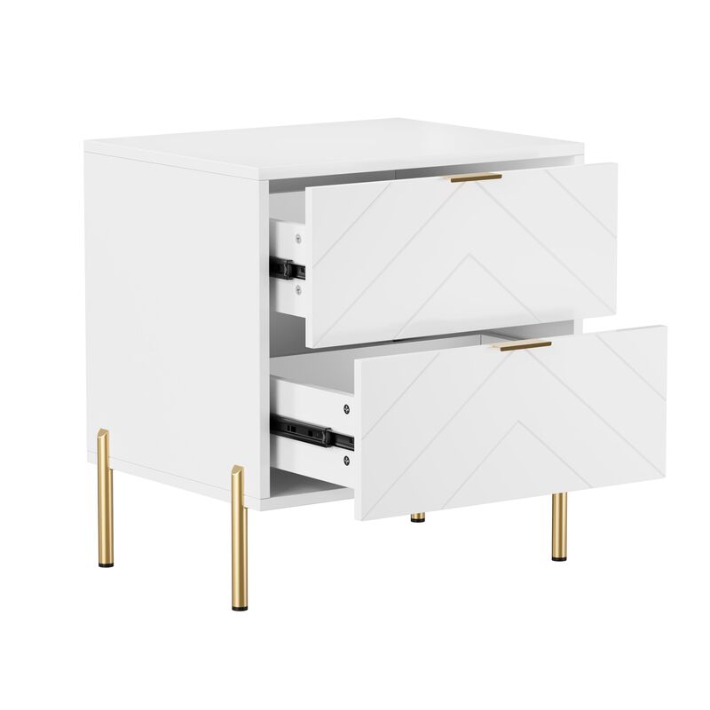 2-Drawer Nightstand With Elegant Design