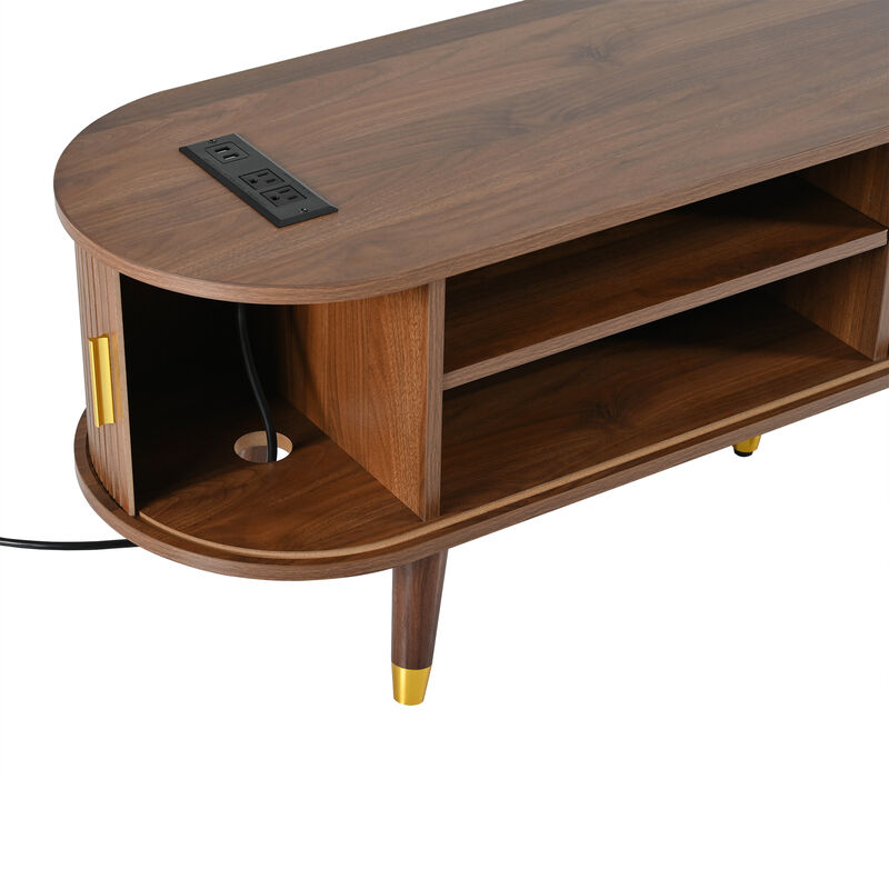 Glucub Oval Fluted TV Stand image number 9