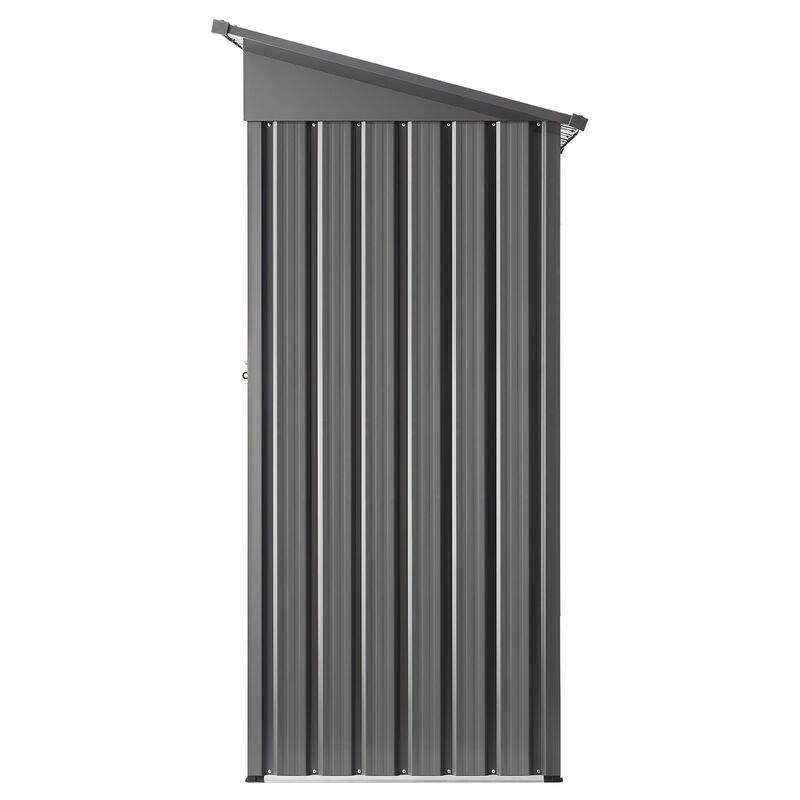 Outdoor Metal Storage Shed with Lockable Door, Sloped Roof for Garden, Patio & Backyard-Black image number 9