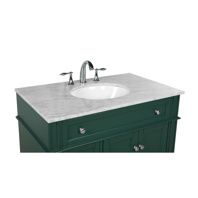 Elegant Kitchen and Bath 36 inch Single bathroom vanity in green