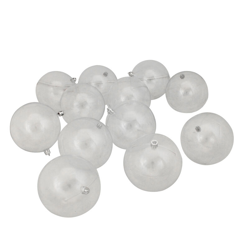 12ct Clear Shatterproof Shiny Christmas Ball Ornaments 4" (100mm)