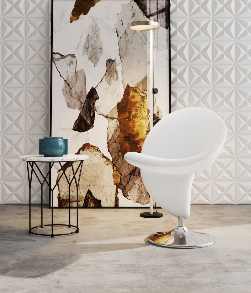 Curl Cream Swivel Accent Chair