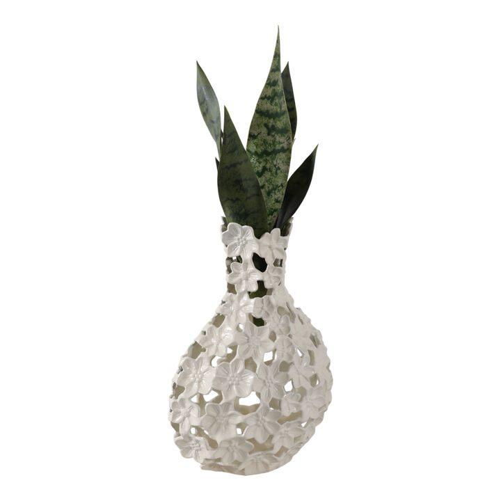 Cut-out Flower Metal Vase