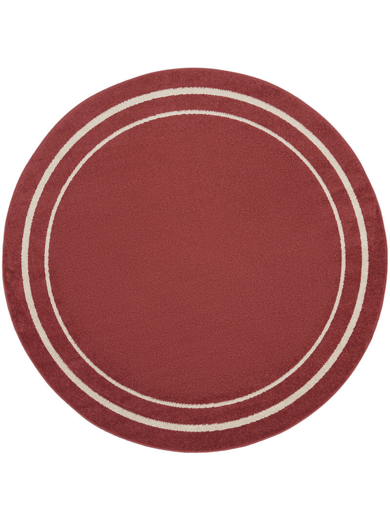 Nourison Essentials NRE02 Brick/Ivory 4' x Round Rug
