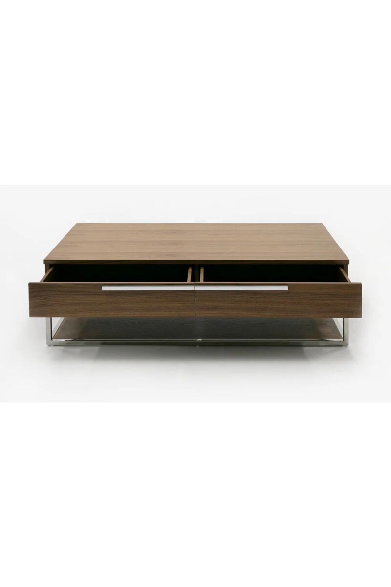 Walnut Veneer 2-Drawer Coffee Table | OROA Modern Heloise image number 3