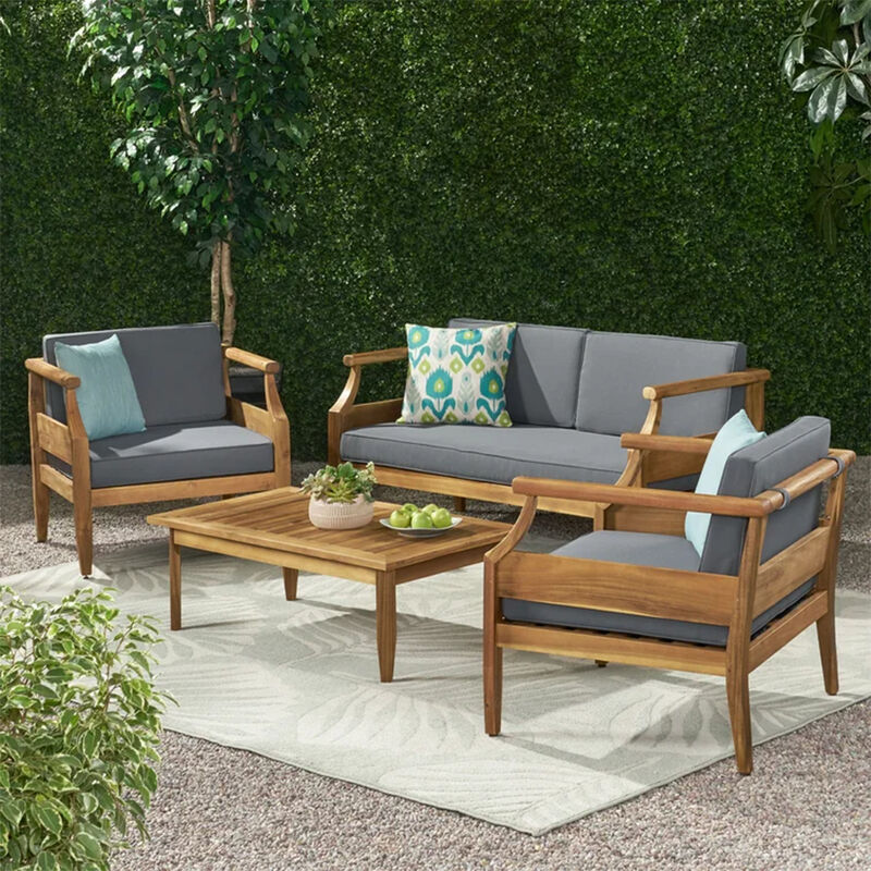 Merax Outdoor 4 Seater Chat Set with Cushions