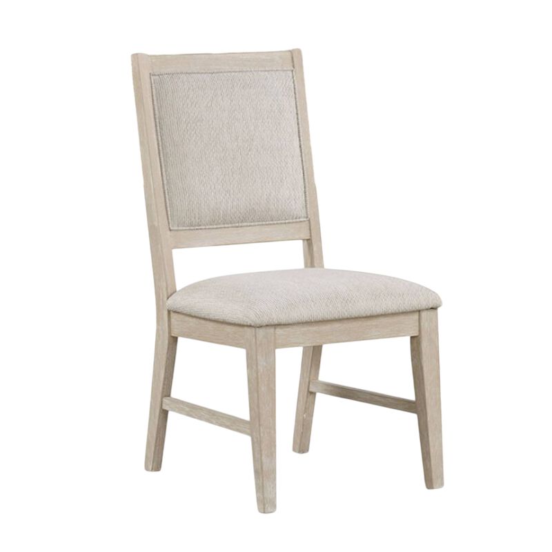 Rozie Dining Side Chair Set of 2, Tapered Legs, Light Oak Poplar Wood