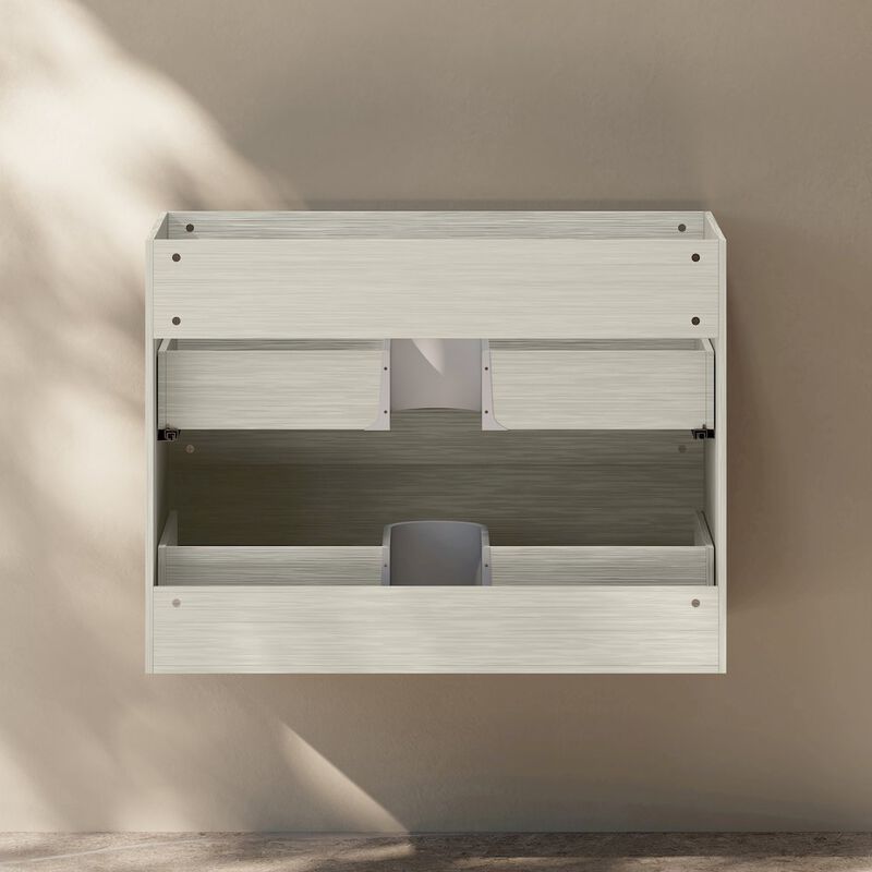 Liberte 30" Wall-Mounted Bathroom Vanity Cabinet without Top in White Oak image number 3
