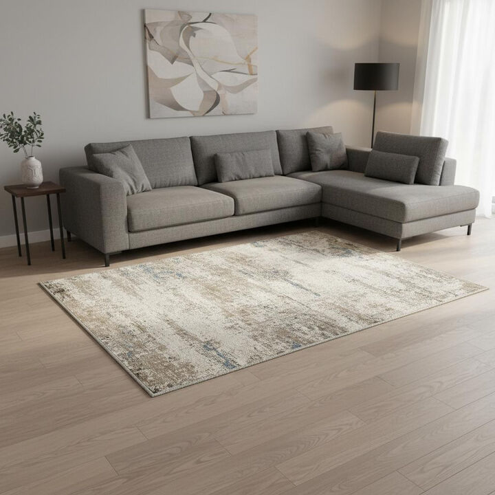 HomeRoots Abstract Washable Area Rug