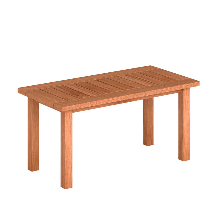 Outdoor Coffee Table with Slatted Top for Patio, Deck, or Poolside-Natural