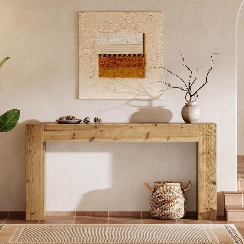 Tribesigns Farmhouse Wood Console Table image number 2