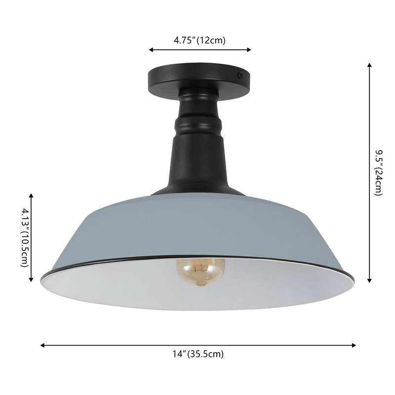 Camila Classic Industrial Indoor/Outdoor Iron LED Semi Flush Mount