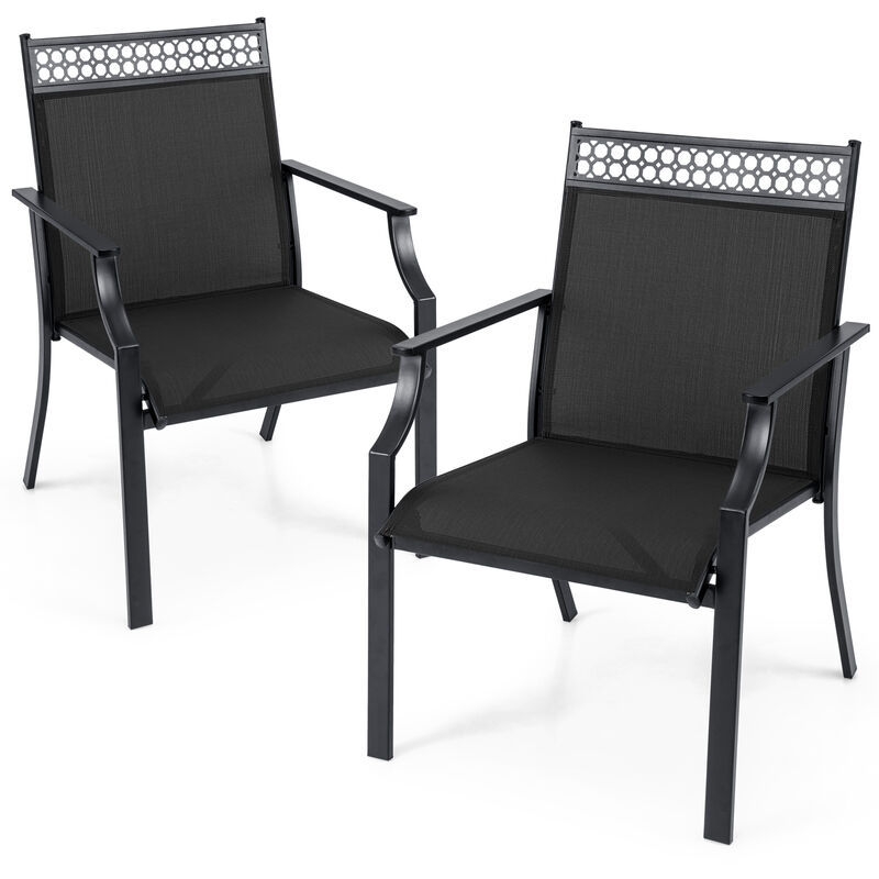 Patio Chairs Set of 2 with All Weather Breathable Fabric