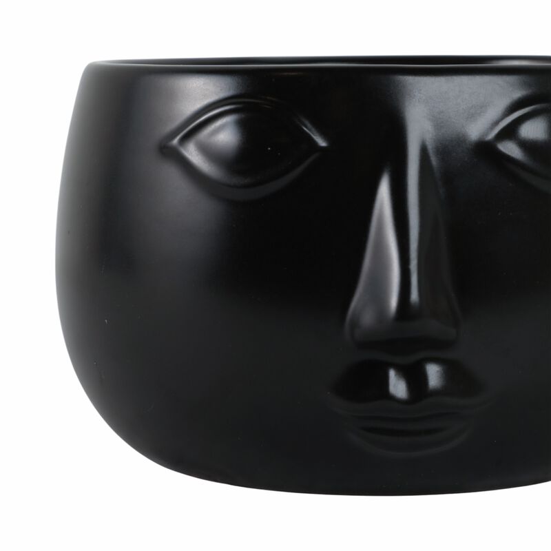Ceramic 7" Face Planter, Matte Black image number 4