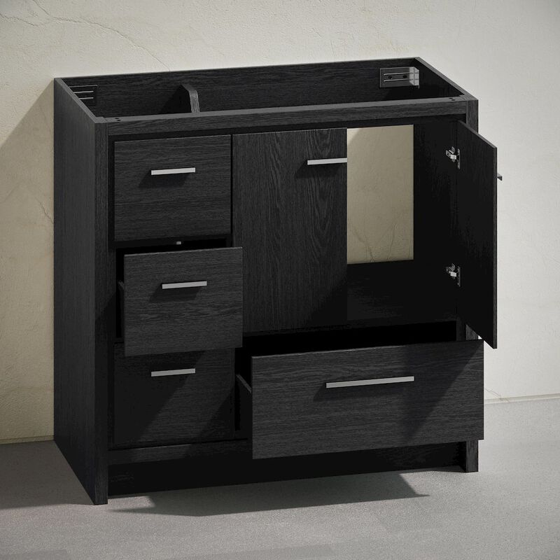 Virage 36" Freestanding Bathroom Vanity in Black Oak without Sink Top image number 5