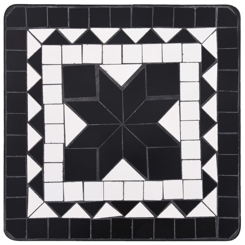 vidaXL Mosaic Side Table Black and White Ceramic