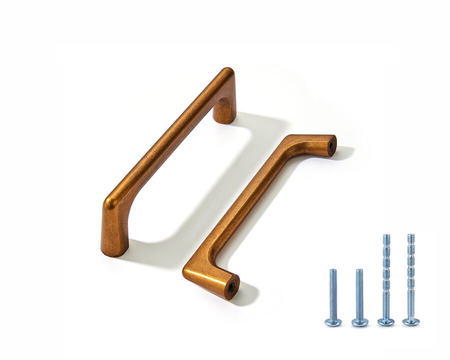 LIMUR 10 Pack 3.75 Inch (96 mm) Hole Center Antique Brass Cabinet Pulls - Solid Zinc Alloy Kitchen Cabinet Handles, Drawer Pulls