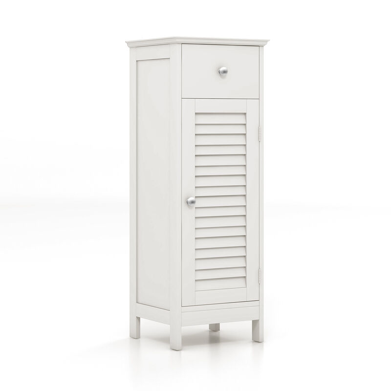 Woodern Bathroom Floor Storage Cabinet with Drawer and Shutter Door