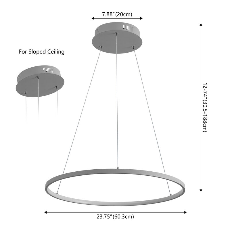 Brice Modern Contemporary Metal Round Dimmable Integrated LED Pendant
