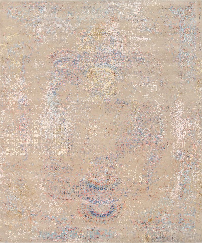 Pasargad Home Modern Hand-Knotted Multi Silk & Wool Area Rug- 8'11'' X 12' 3'' image number 0