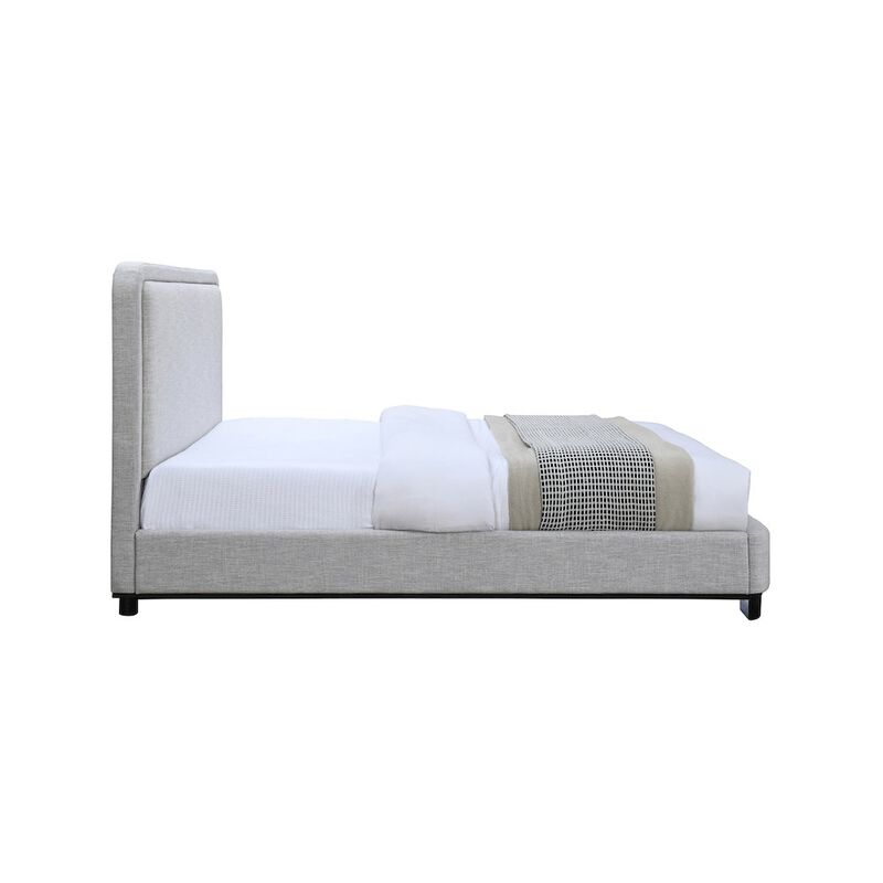 Meridian Furniture Nolita Grey Linen Textured Fabric King Bed