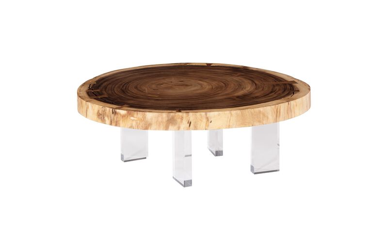 Floating Round Coffee Table with Acrylic Legs