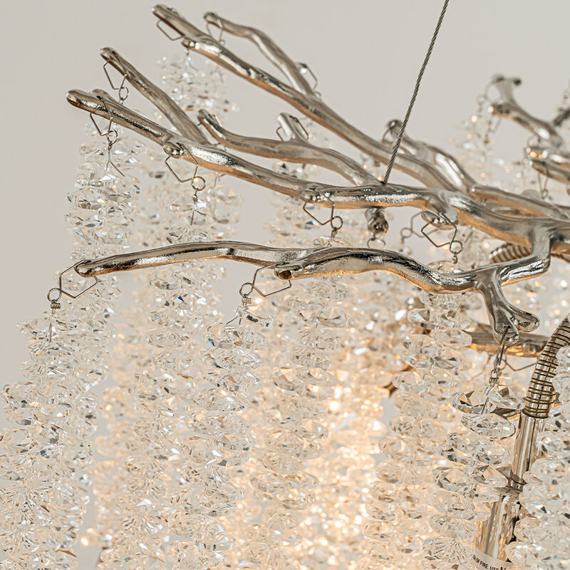 Modern Glam Crystal Chandelier Branch Style Pendant Ceiling Light for Dining Room Bedroom image number 3