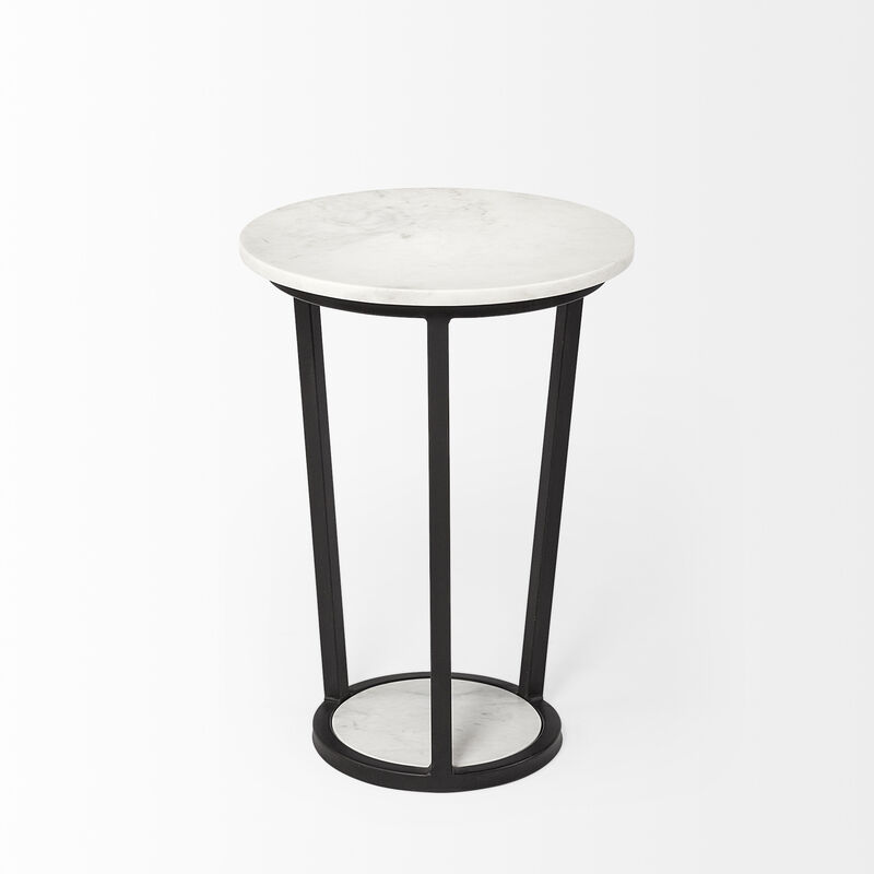 Polished Marble Round End Table &ndash; Luxurious Living Room Piece