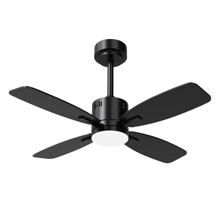 Black 42" Ceiling Fan with Light, 6 Speeds, Remote, 3CCT LED & 4H Timer