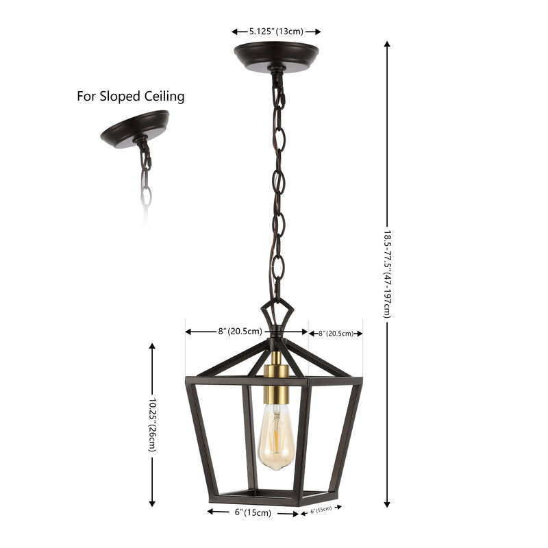 Oslin 1-Light Vintage Farmhouse Iron Chain Pagoda LED Pendant