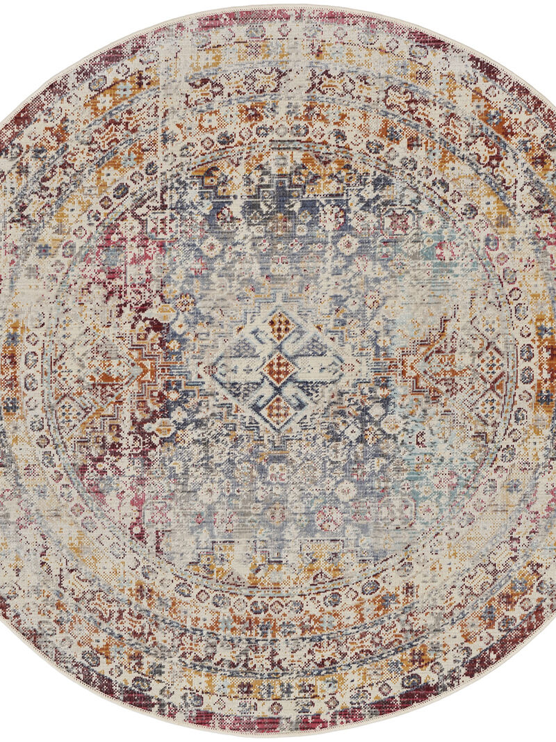 Vintage Kashan VKA09 Multicolor 6' x Round Rug