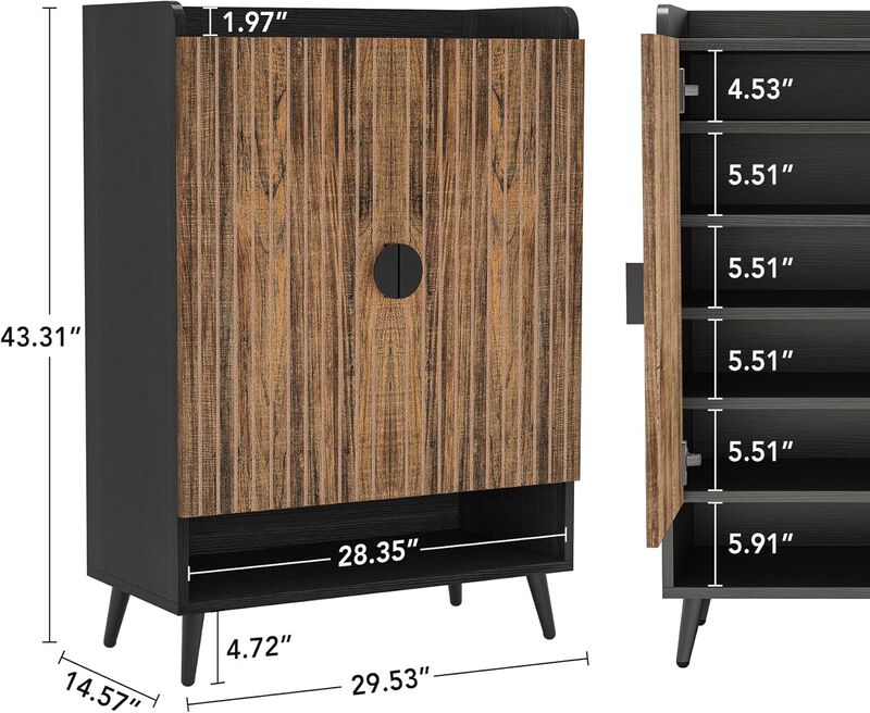 Modern Shoe Cabinet with Doors for Entryway & Hallway Storage image number 1