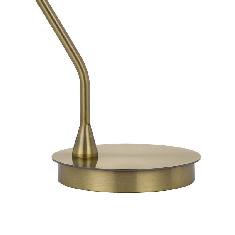 Sty 24 Inch Task Table Lamp, Swivel Brass Shade Angled Thin Metal Pole - Benzara