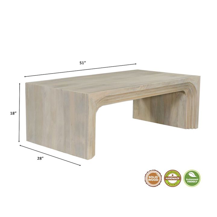 Taran Designs Renith Solid Wood Coffee Table