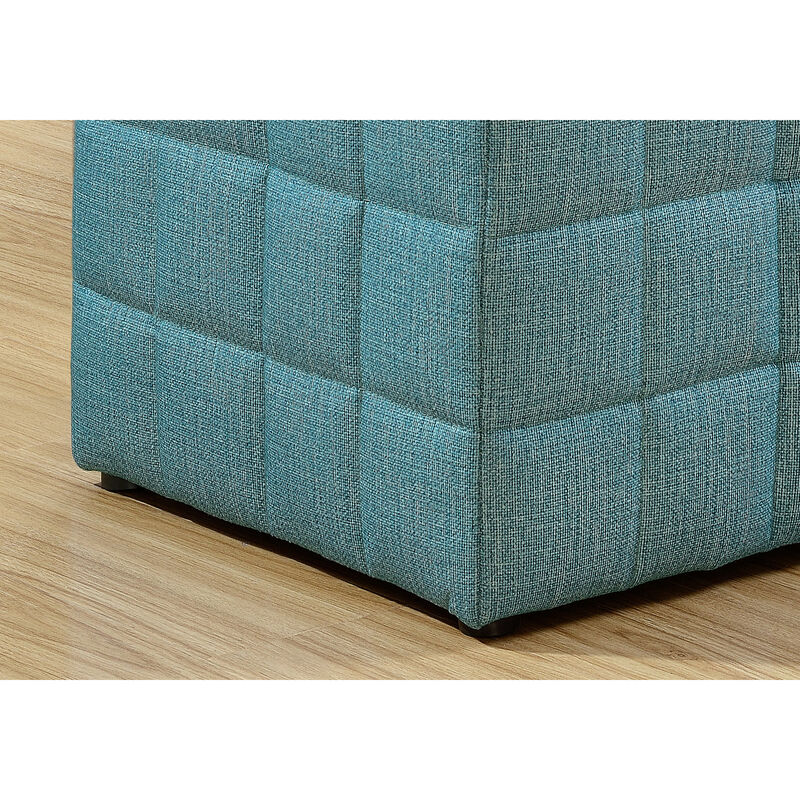 Monarch Specialties I 8897 Ottoman, Pouf, Footrest, Foot Stool, 18" Square, Linen Look, Contemporary, Modern