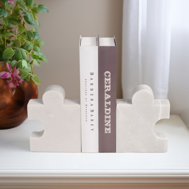 Puzzle Piece Marble Bookends