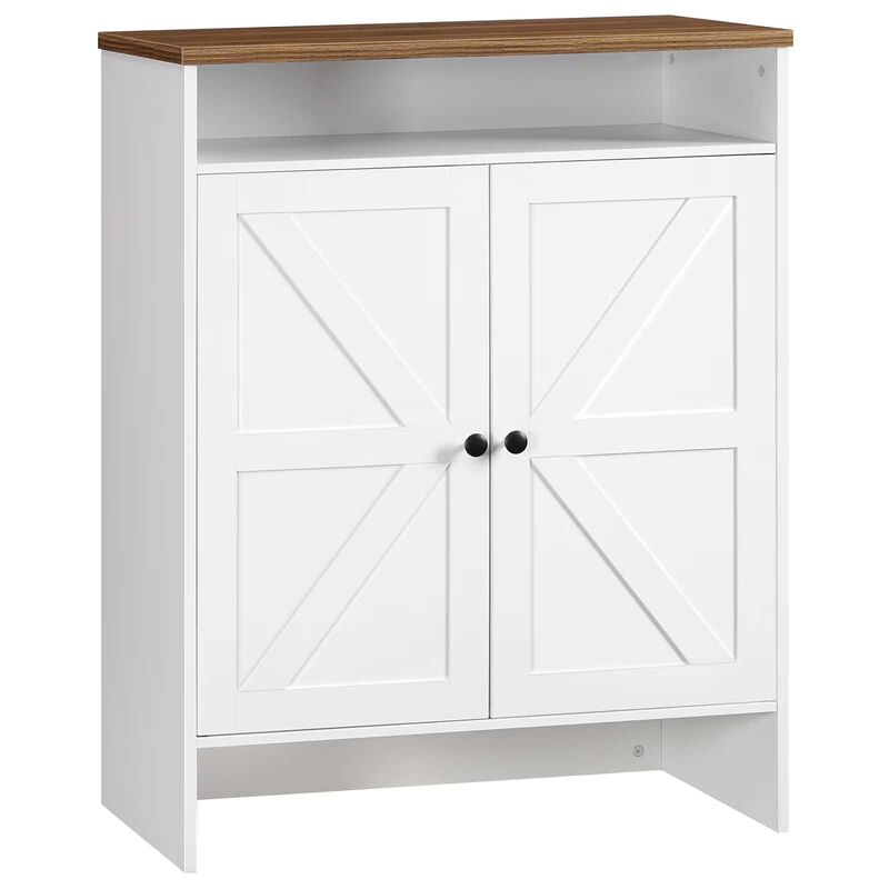 Farmhouse Shoe Storage Cabinet with Hidden Space and Adjustable Shelf-White image number 0
