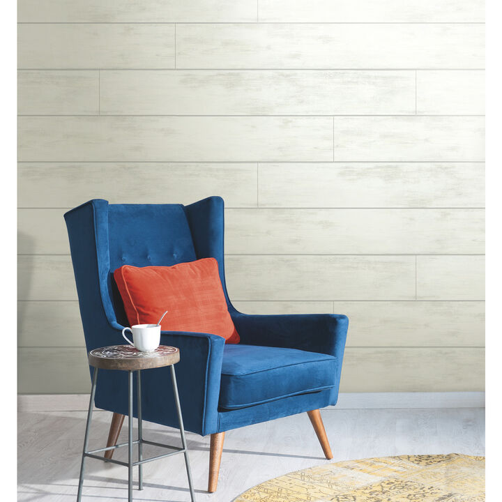 Shiplap White & Grey Wallpaper